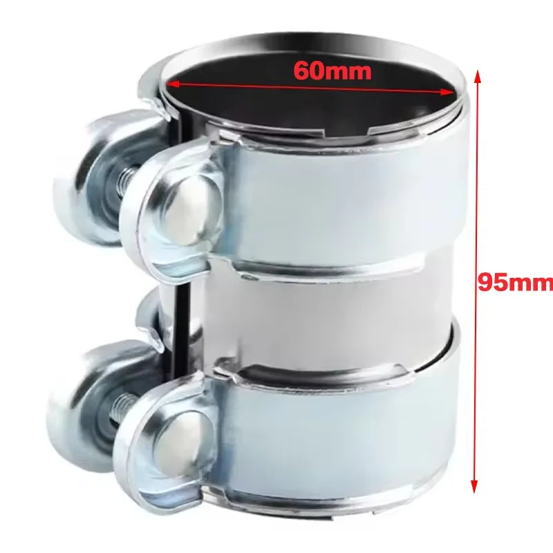 Exhaust Clamp Stainless Steel 45mm 50mm 55mm 60mm 65mm 70mm 76mm Exhaust Tube Pipe Connector Joiner Sleeve Clamp Adjustable Tip