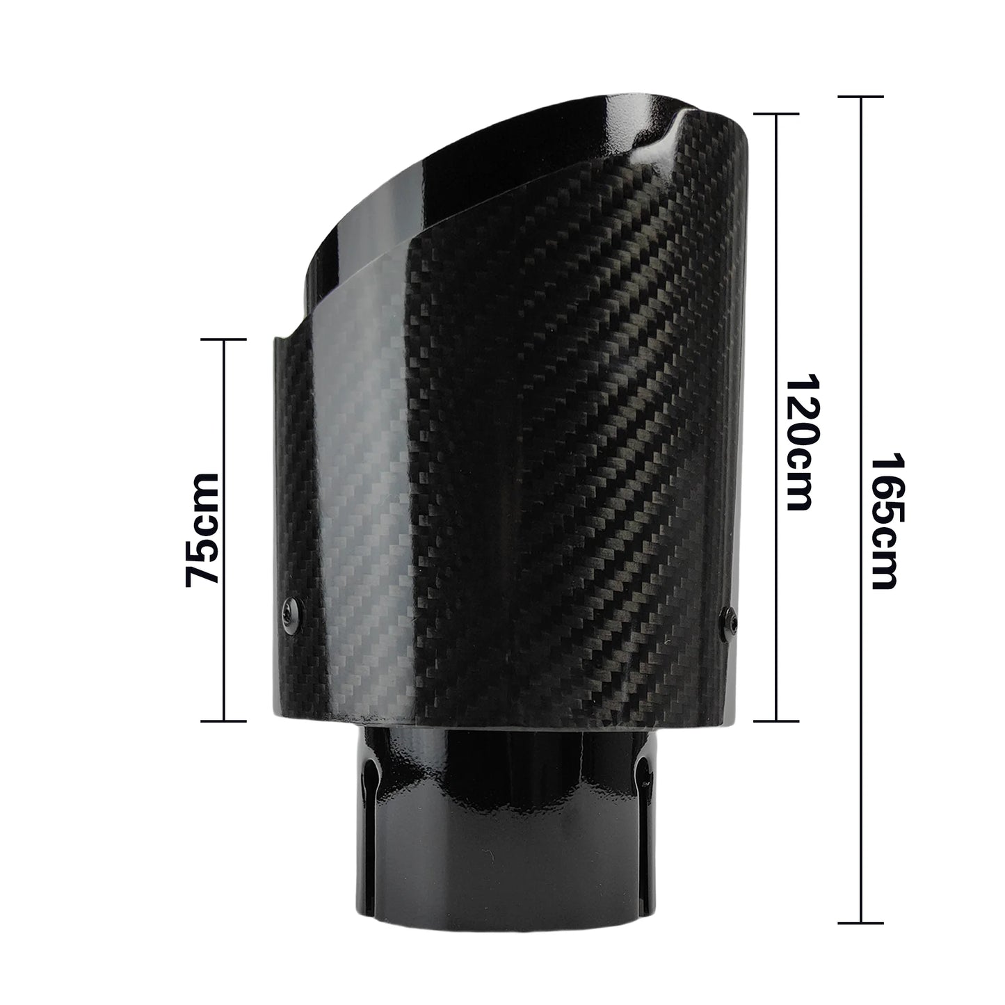 1 Pcs Universal Car Carbon Fibre Tail Throat Stainless Steel Silencer Bright Black Twill Glossy Muffler Exhaust Nozzle Tip