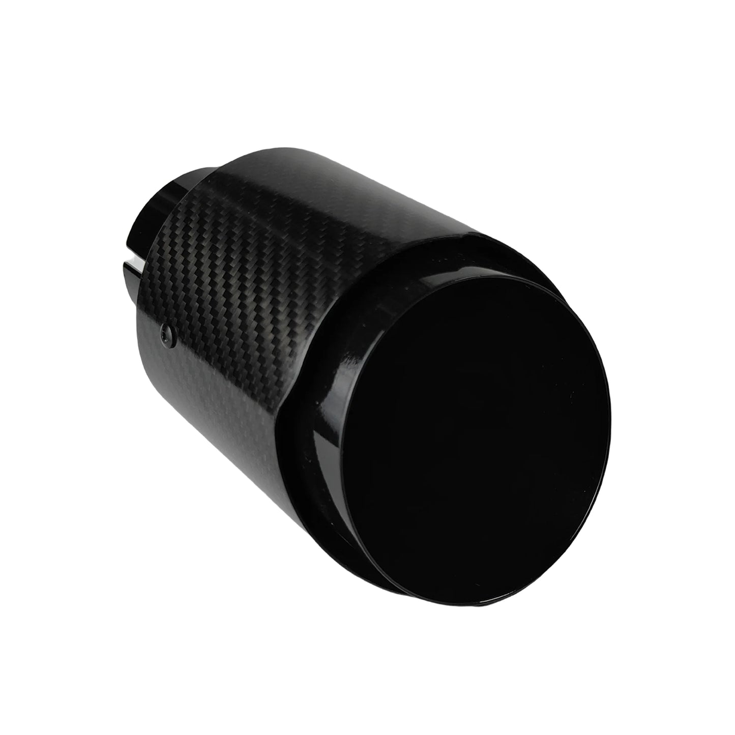 1 Pcs Universal Car Carbon Fibre Tail Throat Stainless Steel Silencer Bright Black Twill Glossy Muffler Exhaust Nozzle Tip