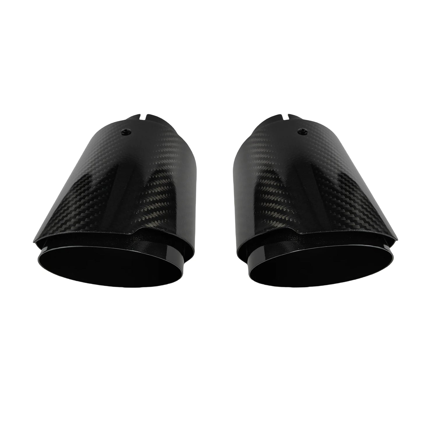 1 Pcs Universal Car Carbon Fibre Tail Throat Stainless Steel Silencer Bright Black Twill Glossy Muffler Exhaust Nozzle Tip