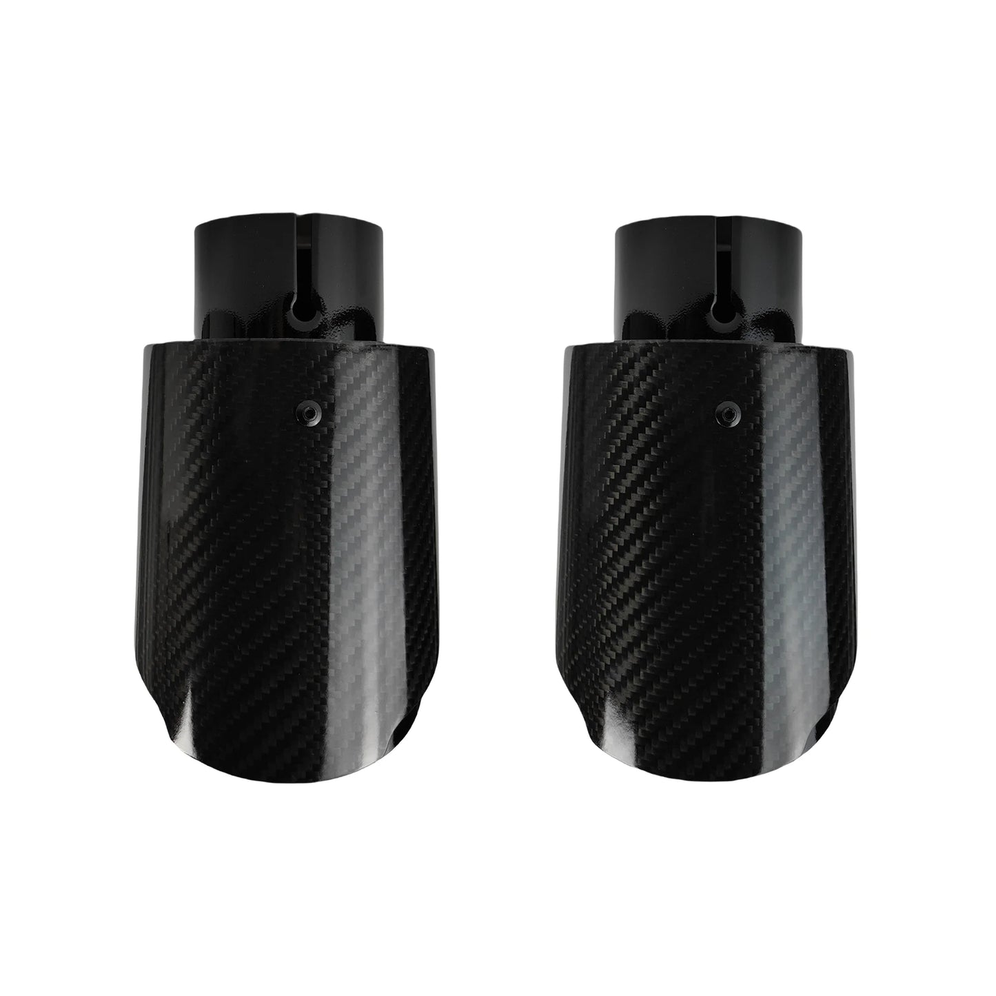 1 Pcs Universal Car Carbon Fibre Tail Throat Stainless Steel Silencer Bright Black Twill Glossy Muffler Exhaust Nozzle Tip