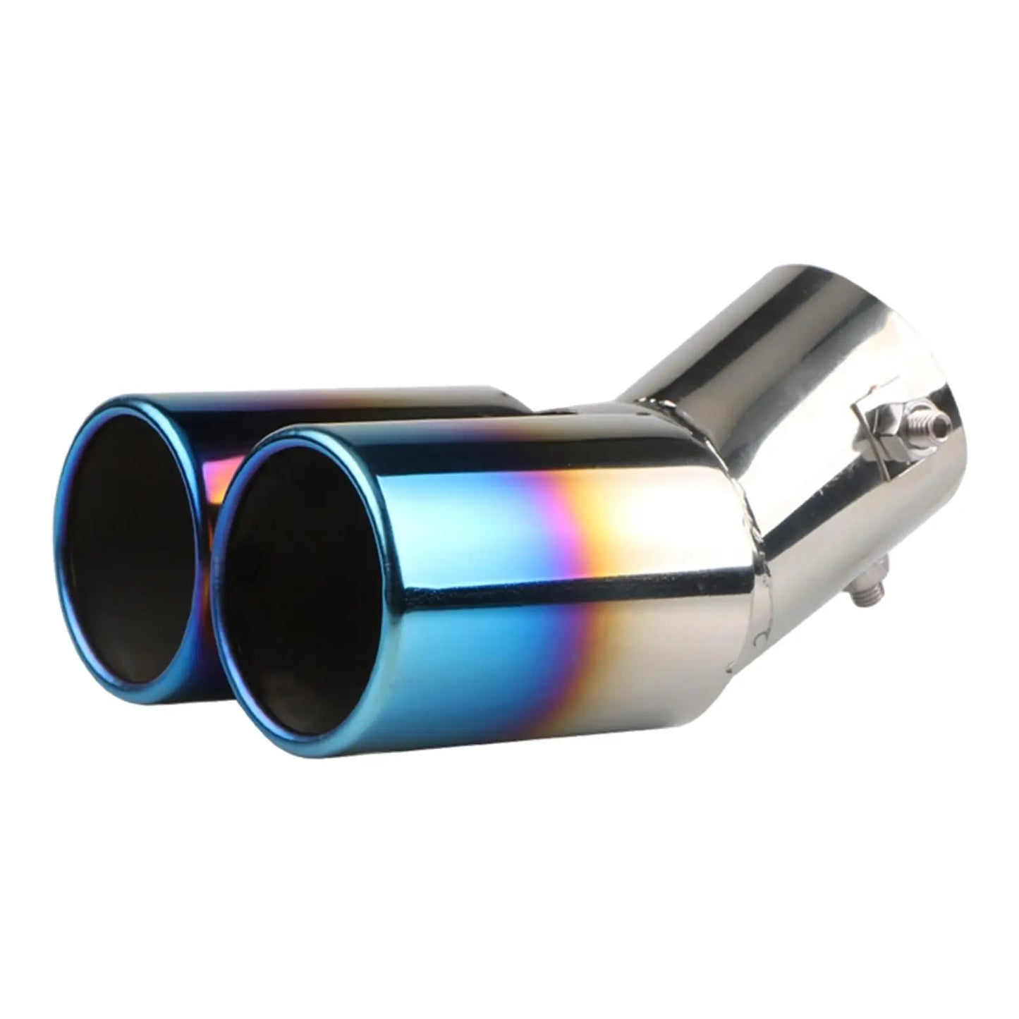 Car Dual Throat Muffler Exhaust Tail Pipe Compact Double Outlet Tail Pipe