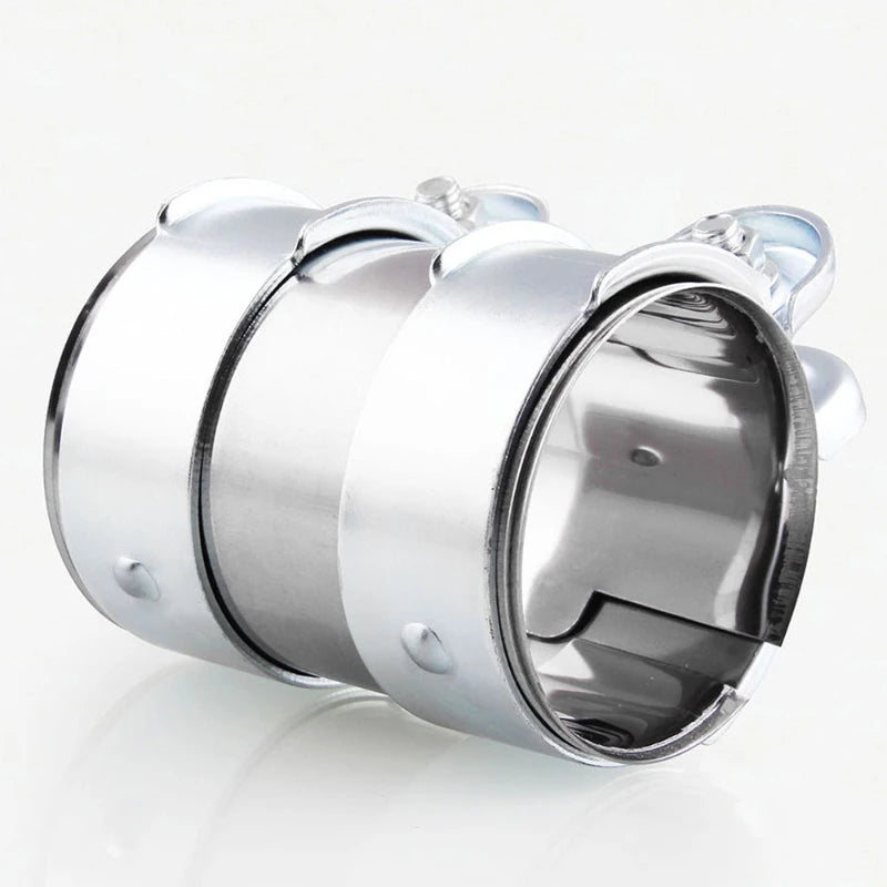 Exhaust Clamp Stainless Steel 45mm 50mm 55mm 60mm 65mm 70mm 76mm Exhaust Tube Pipe Connector Joiner Sleeve Clamp Adjustable Tip