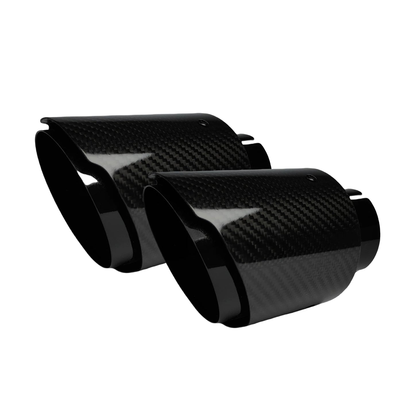 1 Pcs Universal Car Carbon Fibre Tail Throat Stainless Steel Silencer Bright Black Twill Glossy Muffler Exhaust Nozzle Tip