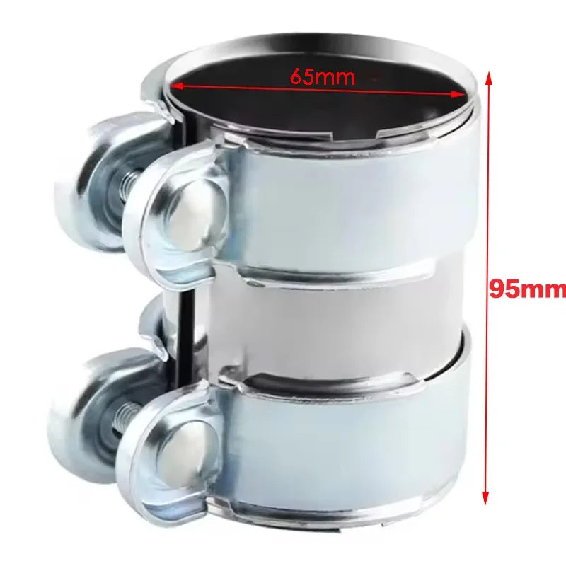 Exhaust Clamp Stainless Steel 45mm 50mm 55mm 60mm 65mm 70mm 76mm Exhaust Tube Pipe Connector Joiner Sleeve Clamp Adjustable Tip